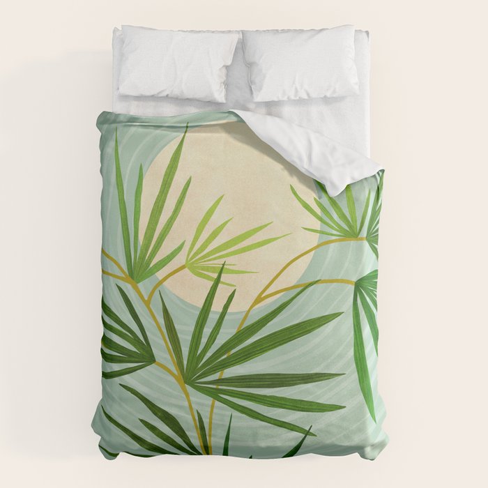 Midnight Moon Green Garden Scene Duvet Cover Gallery Image 1