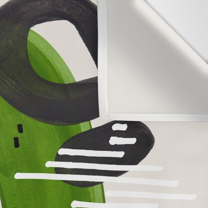 Fun Mid Century Modern Abstract Minimalist Olive Green Rings Grey Black Accent Wall Tapestry Gallery Image 3