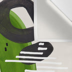 Fun Mid Century Modern Abstract Minimalist Olive Green Rings Grey Black Accent Wall Tapestry Gallery Image 3