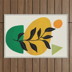 Abstract Organic Shapes and Leaves 2 Outdoor Rug Gallery Image 1