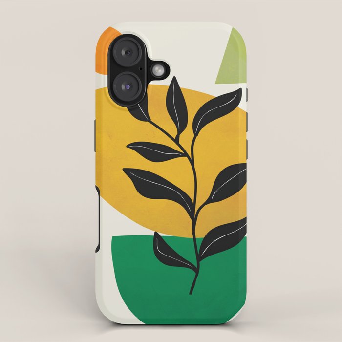Abstract Organic Shapes and Leaves 2 iPhone Case Gallery Image 1
