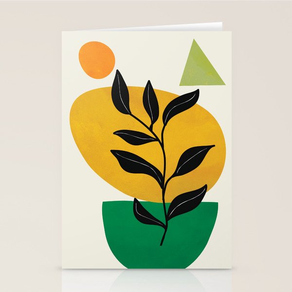 Abstract Organic Shapes and Leaves 2 Stationery Card Gallery Image 2