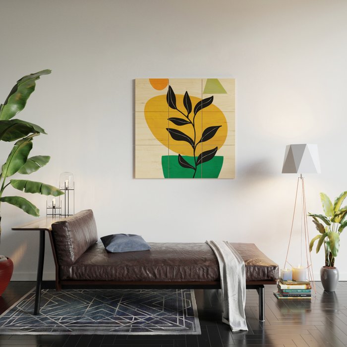 Abstract Organic Shapes and Leaves 2 Wood Wall Art Gallery Image 2