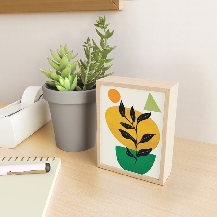 Abstract Organic Shapes and Leaves 2 Mini Art Print Gallery Image 2
