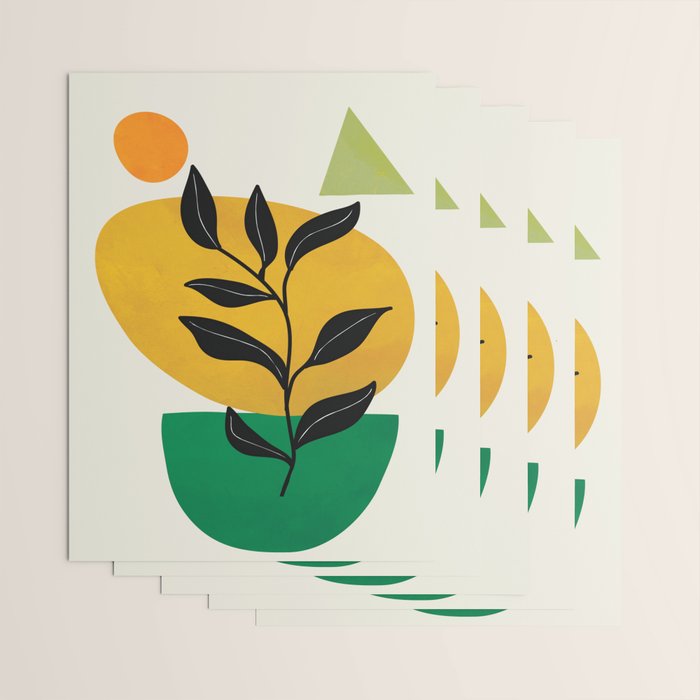 Abstract Organic Shapes and Leaves 2 Wrapping Paper Gallery Image 3