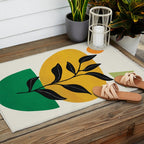 Abstract Organic Shapes and Leaves 2 Outdoor Rug Gallery Image 2