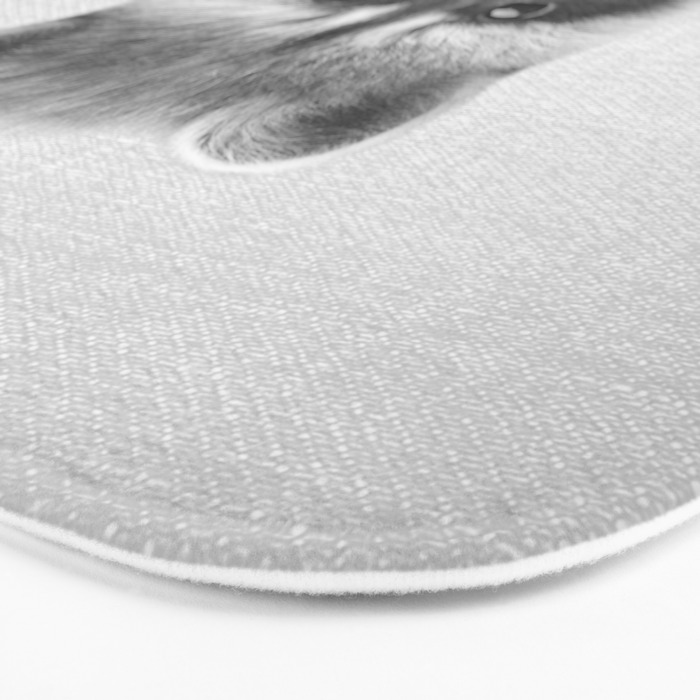 Raccoon - Black & White Bath Mat Gallery Image 3