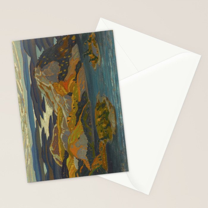 Canadian Landscape Oil Painting Franklin Carmichael Art Nouveau Post-Impressionism Grace Lake 1931 Stationery Card Gallery Image 2