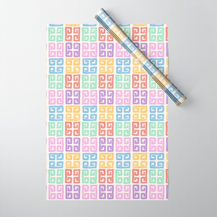Colorful Greek Style Pattern Wrapping Paper Gallery Image 1
