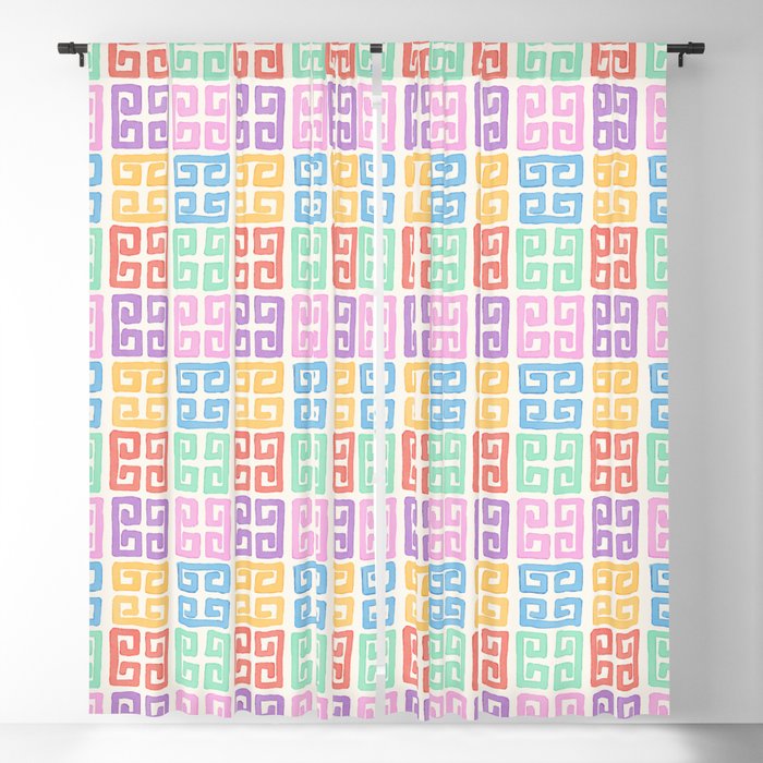 Colorful Greek Style Pattern Window Curtain Gallery Image 5