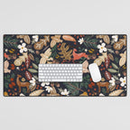 Christmas night forest ornaments Desk Mat Gallery Image 1