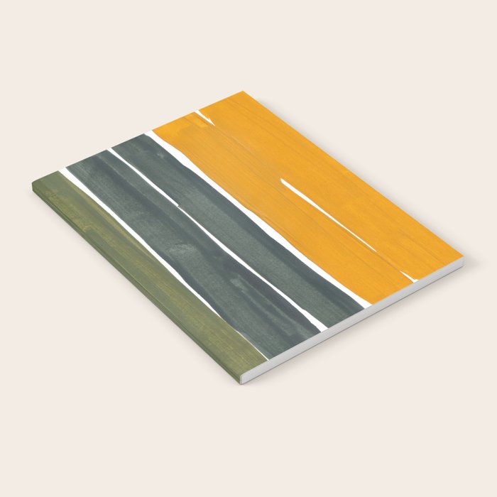 Late November Rothko Inspired Colorful Stripes Navy Blue Olive Green Yellow Notebook Gallery Image 1