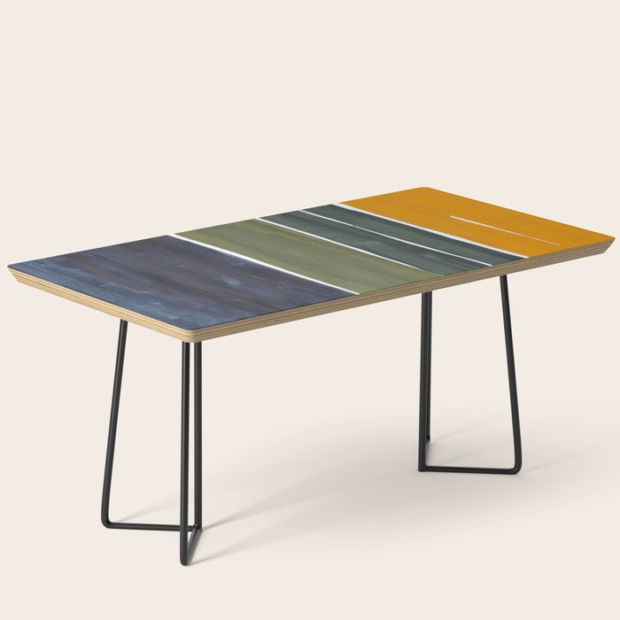 Late November Rothko Inspired Colorful Stripes Navy Blue Olive Green Yellow Coffee Table Gallery Image 1