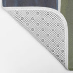 Late November Rothko Inspired Colorful Stripes Navy Blue Olive Green Yellow Bath Mat Gallery Image 2