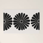 Retro Daisy Abstract I Black and White Bold Floral Welcome Mat Gallery Image 1
