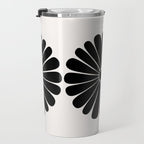Retro Daisy Abstract I Black and White Bold Floral Travel Mug Gallery Image 3