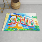 Greetings From Austin Mural watercolor Rug Gallery Image 1
