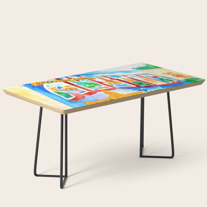 Greetings From Austin Mural watercolor Coffee Table Gallery Image 1