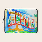 Greetings From Austin Mural watercolor Laptop Sleeve Gallery Image 1