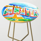 Greetings From Austin Mural watercolor Side Table Gallery Image 2