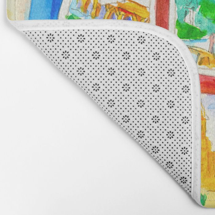 Greetings From Austin Mural watercolor Bath Mat Gallery Image 2
