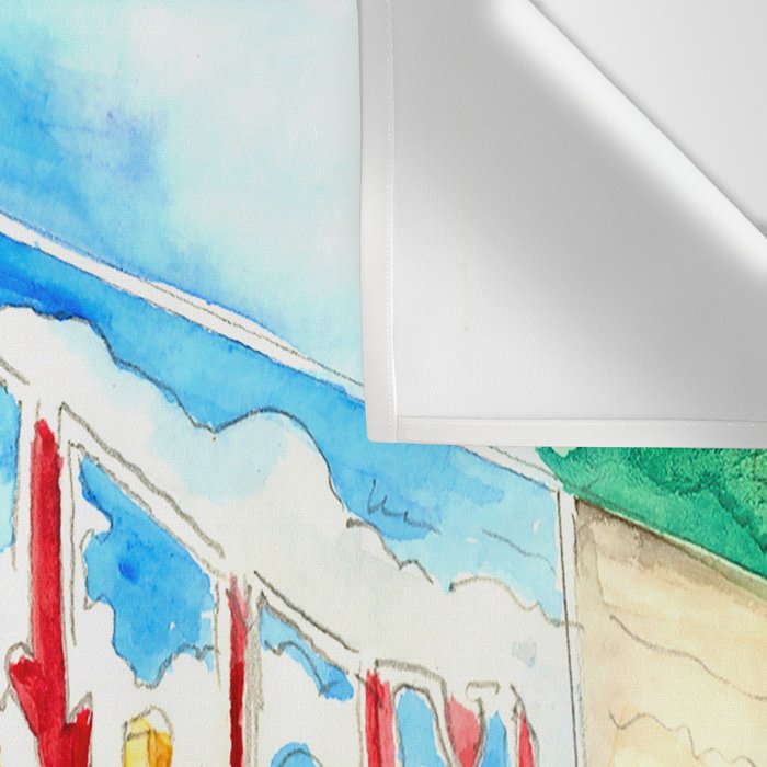 Greetings From Austin Mural watercolor Wall Tapestry Gallery Image 3