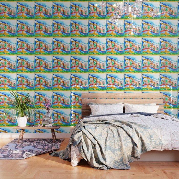 Greetings From Austin Mural watercolor Wallpaper Gallery Image 3
