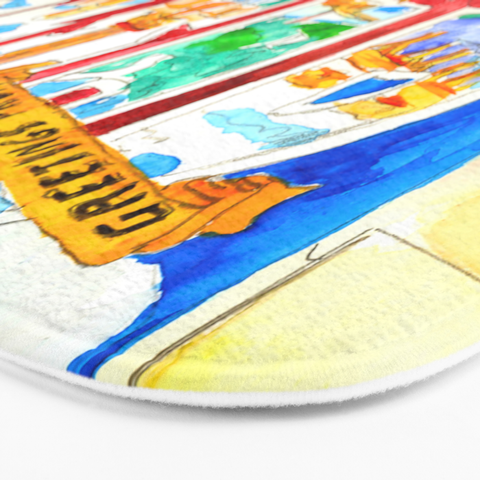 Greetings From Austin Mural watercolor Bath Mat Gallery Image 3