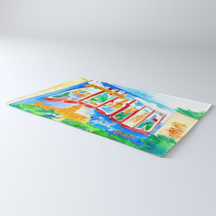 Greetings From Austin Mural watercolor Rug Gallery Image 3