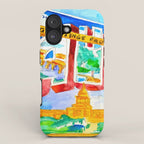 Greetings From Austin Mural watercolor iPhone Case Gallery Image 1