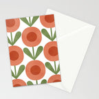 Mid Century Mod Flowers Terracotta  Stationery Card Gallery Image 2