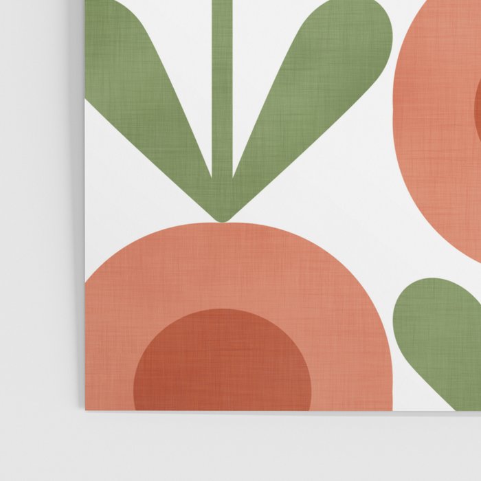 Mid Century Mod Flowers Terracotta  Poster Gallery Image 3