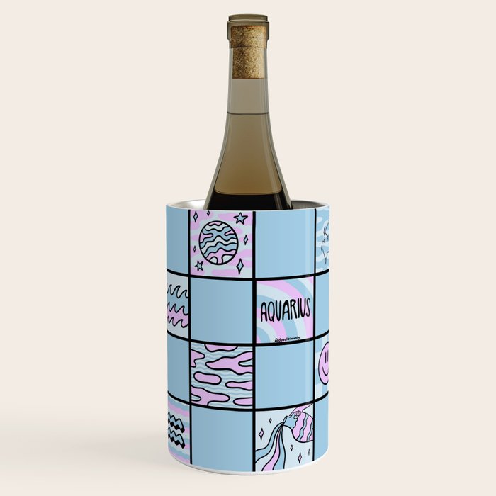 Aquarius Checkered Print Wine Chiller Gallery Image 3