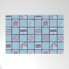 Aquarius Checkered Print Welcome Mat Gallery Image 1