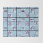 Aquarius Checkered Print Throw Blanket Gallery Image 2
