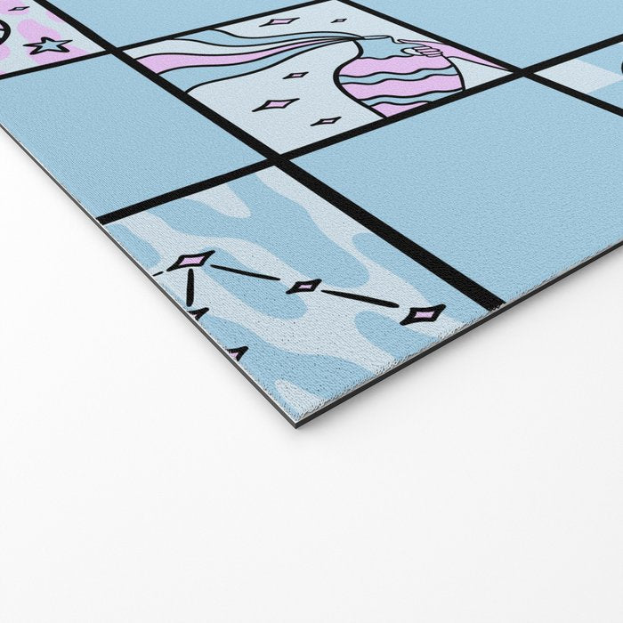 Aquarius Checkered Print Welcome Mat Gallery Image 2