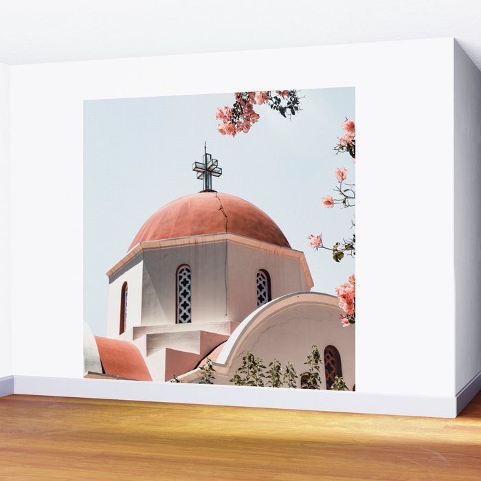 Summer In Greece Art Print | Pink Flowers Photo | Crete Island Holiday | Europe Travel Photography Wall Mural Gallery Image 2