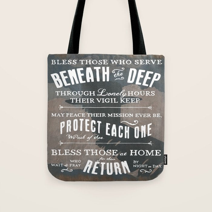 Bless Those Who Serve Beneath the Deep - The Submariner's Hymn Tote Bag Gallery Image 1