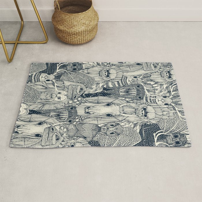 cryptid crowd indigo pearl Rug Gallery Image 1