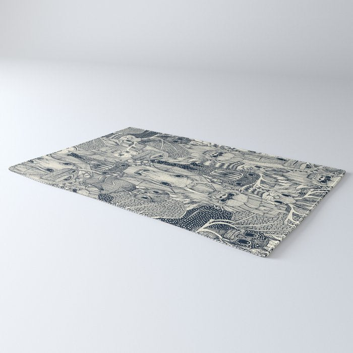 cryptid crowd indigo pearl Rug Gallery Image 3