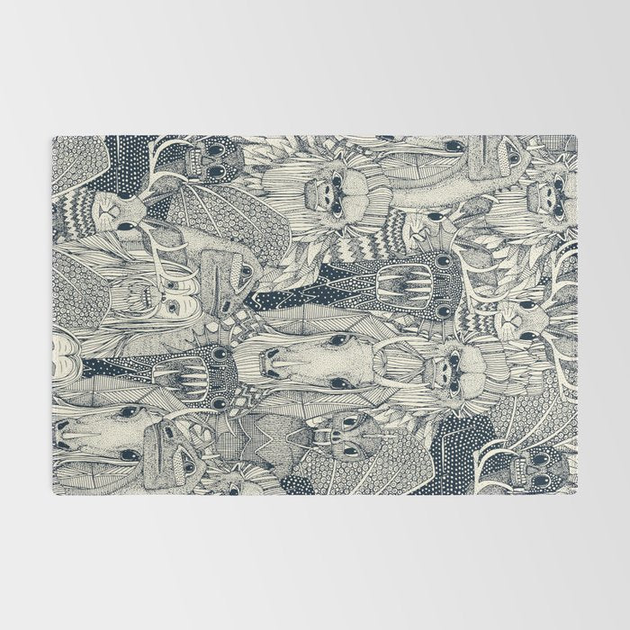 cryptid crowd indigo pearl Rug Gallery Image 2