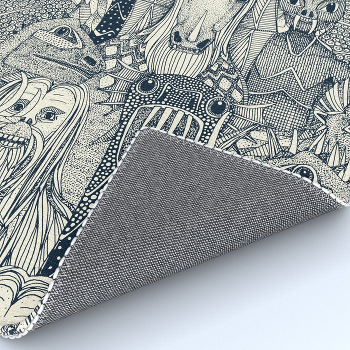 cryptid crowd indigo pearl Rug Gallery Image 4