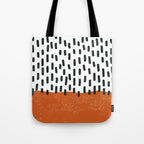 White Background Mid Century Modern Minimalist Rothko Inspired Color Field Red Rain With Lines Geometric Style Tote Bag Gallery Image 1