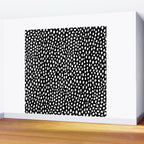 Handmade polka dot brush strokes (black and white reverse dalmatian) Wall Mural Gallery Image 2