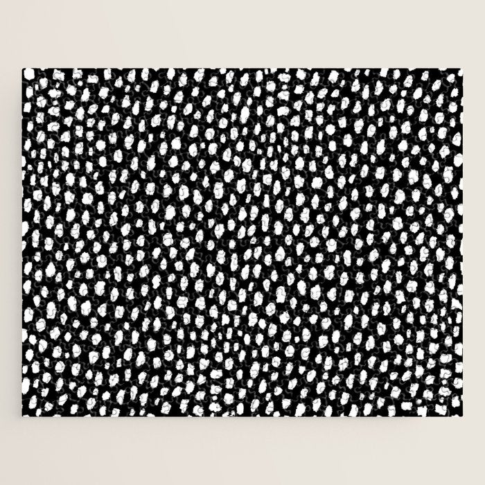 Handmade polka dot brush strokes (black and white reverse dalmatian) Jigsaw Puzzle Gallery Image 1