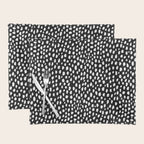 Handmade polka dot brush strokes (black and white reverse dalmatian) Placemat Gallery Image 1