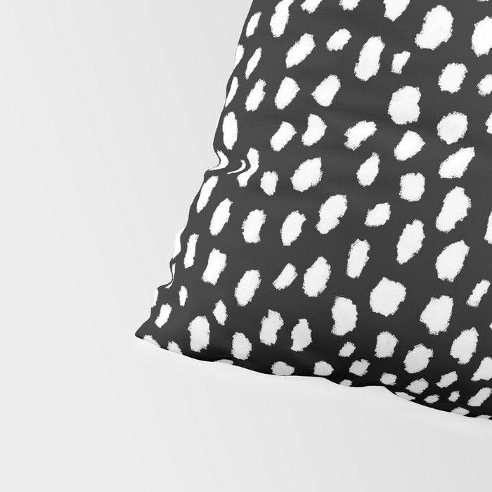 Handmade polka dot brush strokes (black and white reverse dalmatian) Pillow Sham Gallery Image 4