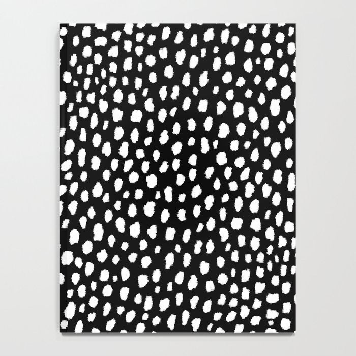 Handmade polka dot brush strokes (black and white reverse dalmatian) Notebook Gallery Image 4