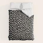 Handmade polka dot brush strokes (black and white reverse dalmatian) Comforter Gallery Image 6