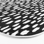 Handmade polka dot brush strokes (black and white reverse dalmatian) Bath Mat Gallery Image 3